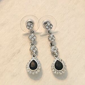 Silver and Black Statement Earrings